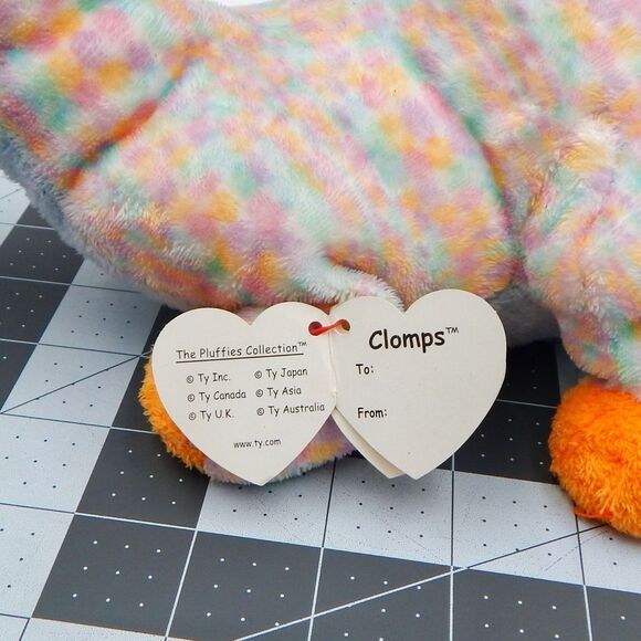 TY Pluffies Clomps Dinosaur Tylux Pastel Spots 10 Inch Plush Stuffed Animal - Picture 9 of 13